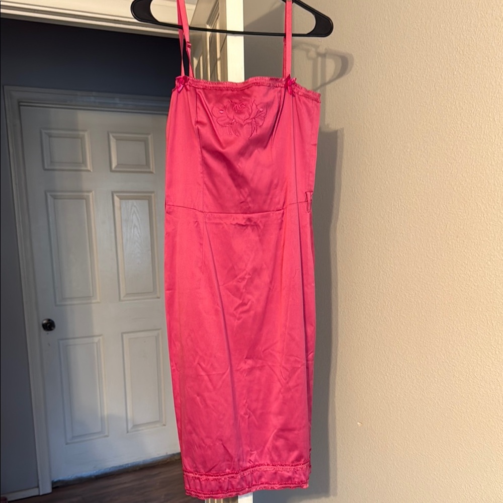 Vibrant Pink Dress Slit Dress